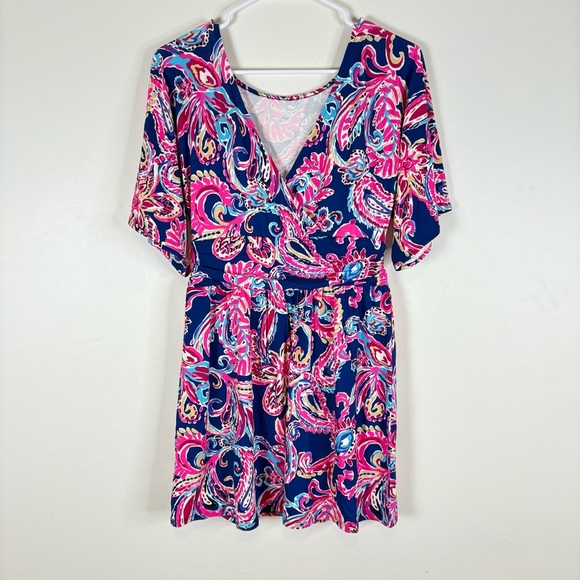 Lilly Pulitzer Perigi Boat Neck Romper Paisley Print Dress Small - Picture 7 of 14